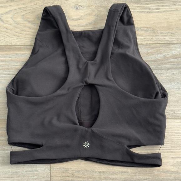 Athleta Conscious Cut Out Crop Tank Top, Black Support Yoga Size Medium - Picture 7 of 12